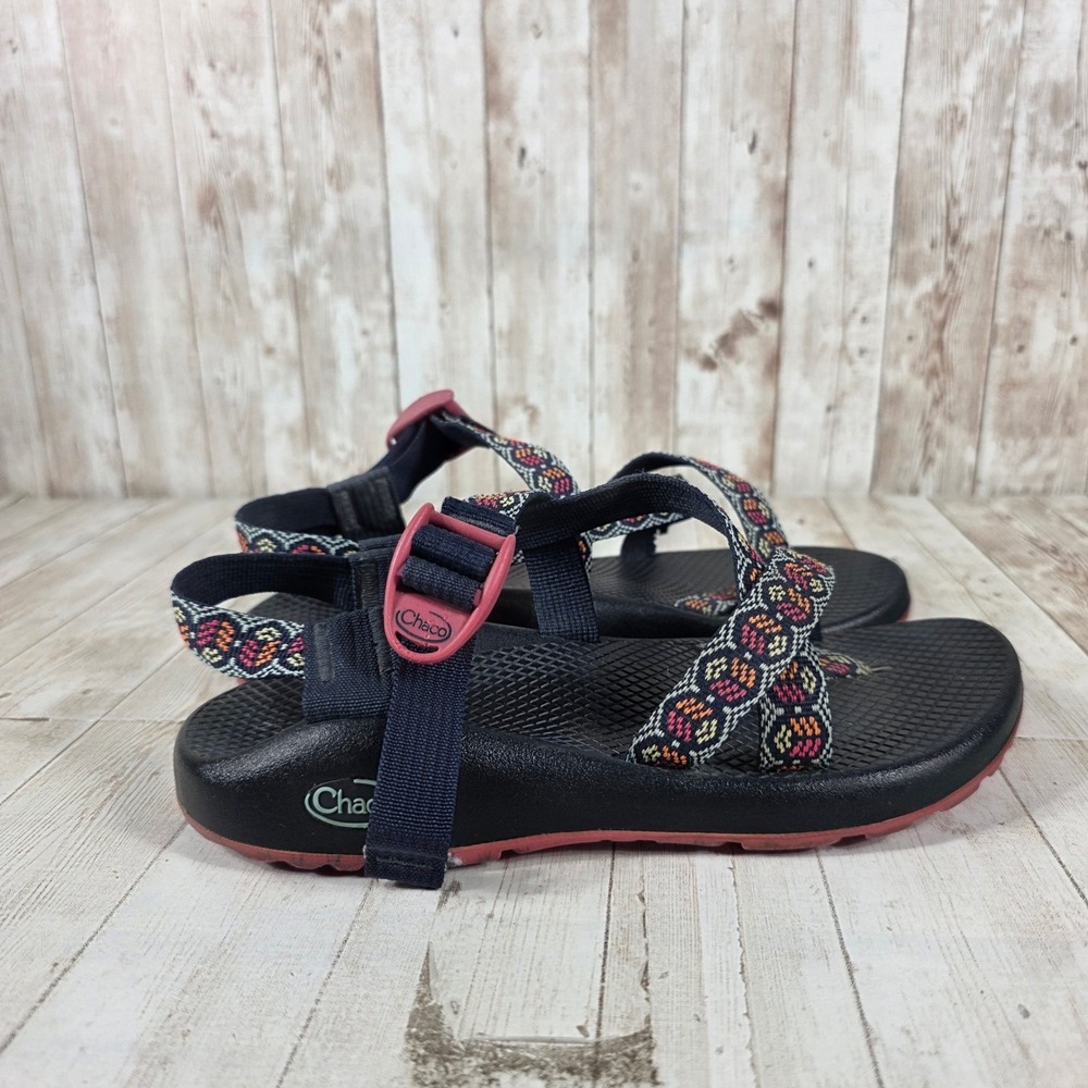 Chaco Z/Cloud 2 Womens Sandals Size 7 Navy Blue Pink Strap Toe Loop Hiking